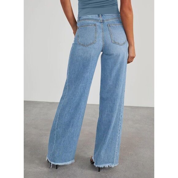 Maternity Jeans Womens Stretch Denim Ripped Boyfriend Size Small - Picture 2 of 7